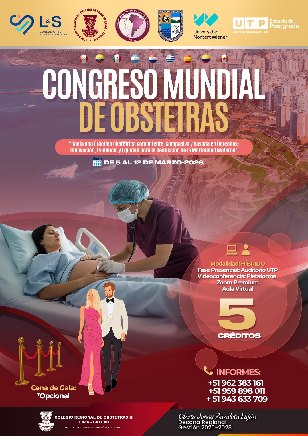 Afiche del Congreso Mundial de Obstetras 2026